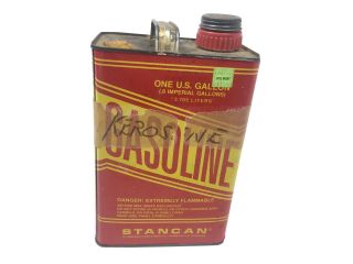 Vintage Stancan 1 Gallon Usa Metal Gas Gasoline Can
