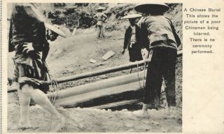 China,  A Chinese Burial,  Poor Chinamen Being Interred,  Vintage Postcard