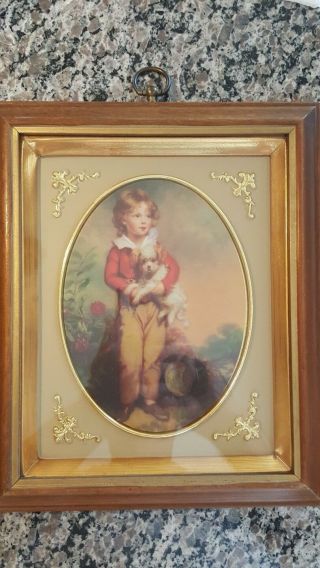 Vintage Turner Wall Accessory Framed Print Child With Puppy F 296 M Simpson