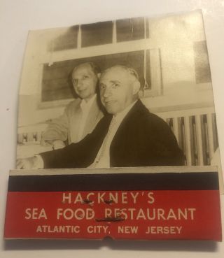 Vintage Hackney’s Sea Food Restaurant Photo Match Book Atlantic City Nj