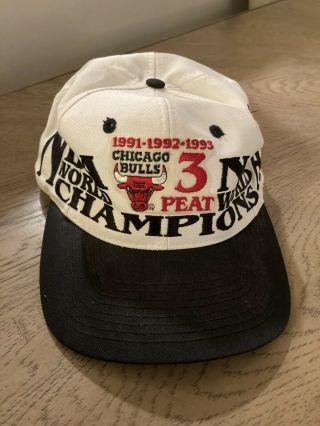 Chicago Bulls 3 Peat 91 - 92 - 93 Vintage Championship Hat