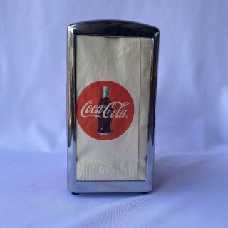 Vintage 1992 Have A Coke Coca Cola Metal Napkin Holder Dispenser With Napkins 2