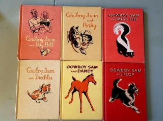 6 Cowboy Sam Child Readers - Vintage - 1950 - 1960 