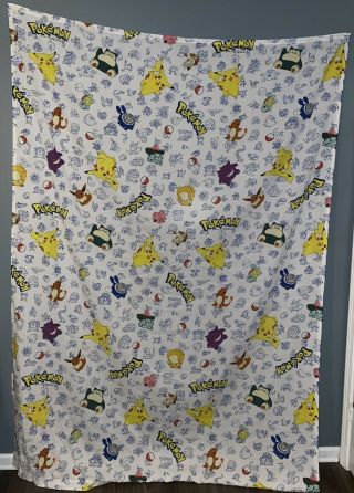 Vintage 1995 Pokemon Characters Twin Size Fitted Nintendo