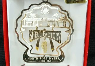 Shell Factory,  North Fort Myers Florida Ornament Souvenir,  Brass W/ Gold Finish