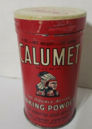 Vintage Calumet Baking Powder Tin 6 Oz Size.  Colors