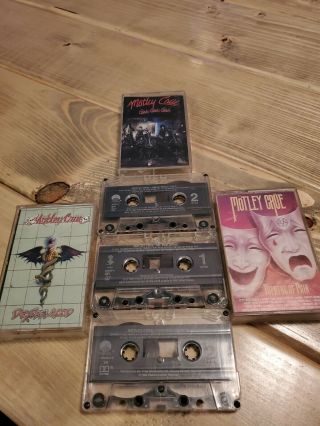 3x Vintage Motley Crue Cassette Tapes (theatre Of Pain,  Girls,  Dr Feel Good)