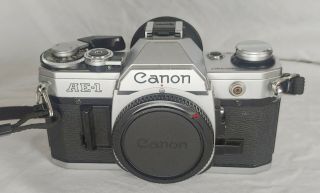 Canon Ae - 1 Camera Body For Repair Or Parts Vintage Slr 35mm W/ Accessories
