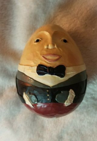 Briere Studio Design 1988 Humpty Dumpty Wooden Toy Roly Poly Art Vintage Egg