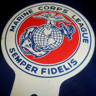 Vintage Marine Corps League Semper Fidelis License Car Truck Topper