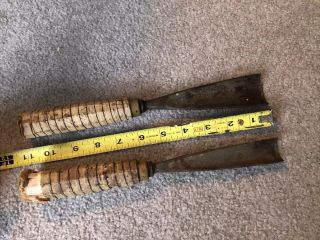 Two (2) Antique Tree Trunk Carving Heavy Duty Wide Chisels,  Gouge