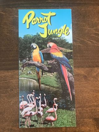 Vintage 1960’s Brochure Parrot Jungle Miami,  Florida