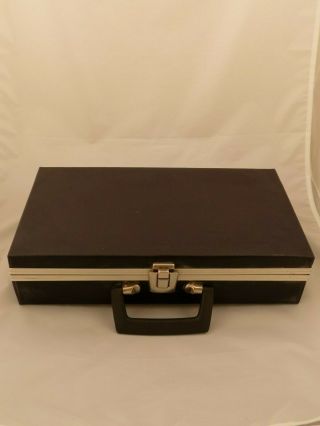 Vintage Black Leatherette 24 Cassette Tapes Storage Case Holder Briefcase