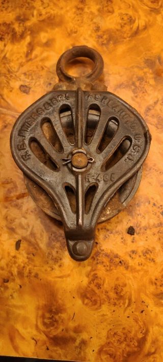 Vintage F.  E.  Myers Cast Iron Hay Barn Pulley Trolley H - 435