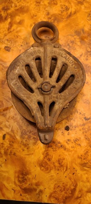 Vintage F.  E.  Myers Cast Iron Hay Barn Pulley Trolley H - 435 2