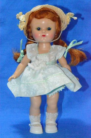 Vintage 8 " Vogue Ginny Doll Slw Pl In Tagged Dress