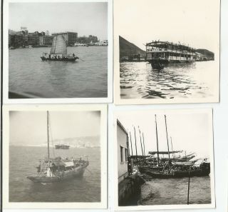 Vintage Hong Kong Harbour Scenes Photograph 4 X Photo From 1950 
