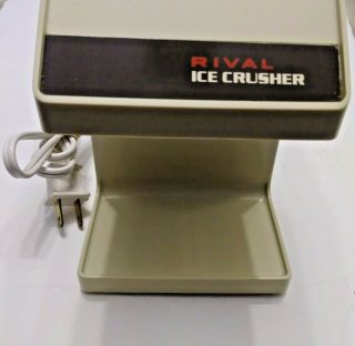 Vintage Rival Electric Ice Crusher - Model 840/1 - Almond Color - No Ice Cup