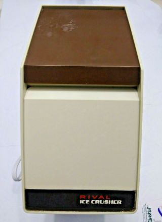 Vintage Rival Electric Ice Crusher - Model 840/1 - Almond Color - No Ice Cup 2