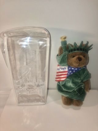 Vintage 1997 Ny Teddy Greetings York Statue Of Liberty Teddy Bear Souvenir