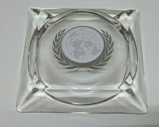 United Nations Logo Glass Ash tray 2