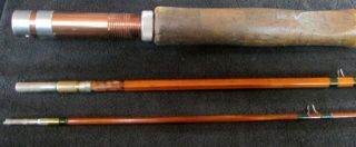 VINTAGE SOUTH BEND 8 1/2 Foot SPLIT BAMBOO FLY ROD No.  359 in TUBE with ROD BAG 2