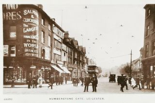 Humberstone Gate,  Leicester.  Vintage Photographic Postcard.  Interesting Scene