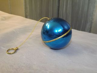 Vintage Reuge Ste Croix Swiss Blue Musical Ball Ornament - Silent Night