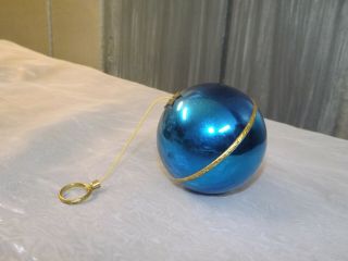 Vintage Reuge Ste Croix Swiss Blue Musical Ball Ornament - Silent Night 2