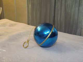 Vintage Reuge Ste Croix Swiss Blue Musical Ball Ornament - Silent Night 3