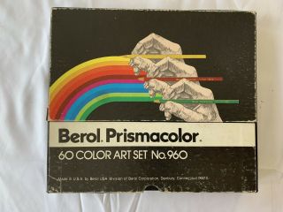 Vintage Berol Prismacolor 60 Color Art Set No.  960 Colored Pencils Half