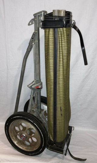 Vintage Rocket By United Push Pull Cart Golf Cart 2 Wheel W/bag