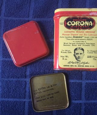 Vintage Medicine Tin - Phillips Corona Ointment For Horses,  Cows - Veterinary