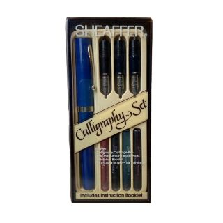 Vintage Sheaffer Calligraphy Set Complete Pen 3 Nibs 3 Ink