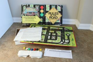 Vintage 1977 Cadaco Rules Of The Road Driver Education Board Game