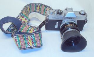 Vintage Canon Tlb 35mm Slr Camera With 50mm F/1.  8 Lens