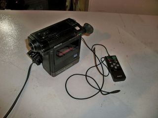 Vintage Sony Ccd - V1 Video 8 Handycam W Rm - 87 Remote,  Acp - 80uc Ac Adaptor