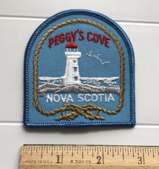 Peggy’s Cove Nova Scotia Lighthouse Knotted Rope Blue Embroidered Patch Badge