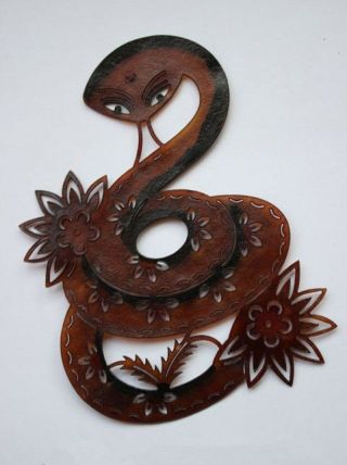 Vintage Chinese Cowhide Shadow Play Puppet - - - Snake
