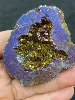 Lovely Coated Crystalline Geode Specimen - 74.  6 Grams - Vintage Estate Find 2