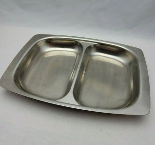 Vintage Cultura Sweden Stainless Steel 2 Section Divided Serving Tray Mcm 18 - 8