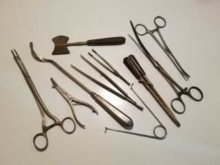 10 Vintage Embalming Tools For Mortician Mortuary Funeral Home Autopsy Medical