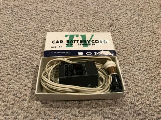 Vintage Sony Dcc - 2a Car Battery Power Cord W/ Stabilizer For Transistor Tv