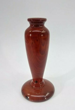 Vintage California Redwood Miniature Vase Natural Wood W/ Sticker