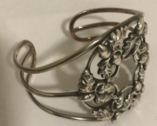 Vintage Danecraft Sterling Silver Filigree Cuff Bracelet - 20.  6 Grams