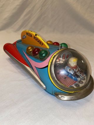 Vintage Moon Rocket Space Tin Battery Operated Modern Toys Japan