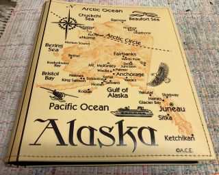 Alaska Photo Book Album Holds 200 4x6 Photos - Map Embossed On Front & Back Gift