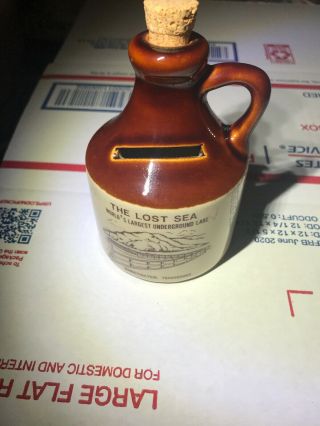 Vintage Souvenir Whiskey Jug Coin Bank The Lost Sea Sweet Water Tennessee