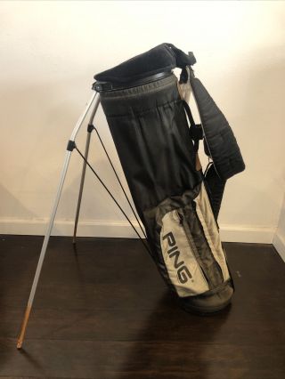Vintage Ping Hoofer Black & Silver Golf Bag