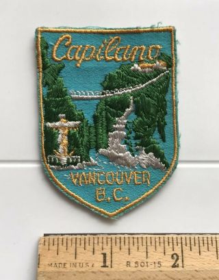 Capilano Suspension Bridge Totem Pole Vancouver Bc Canada Souvenir Patch Badge